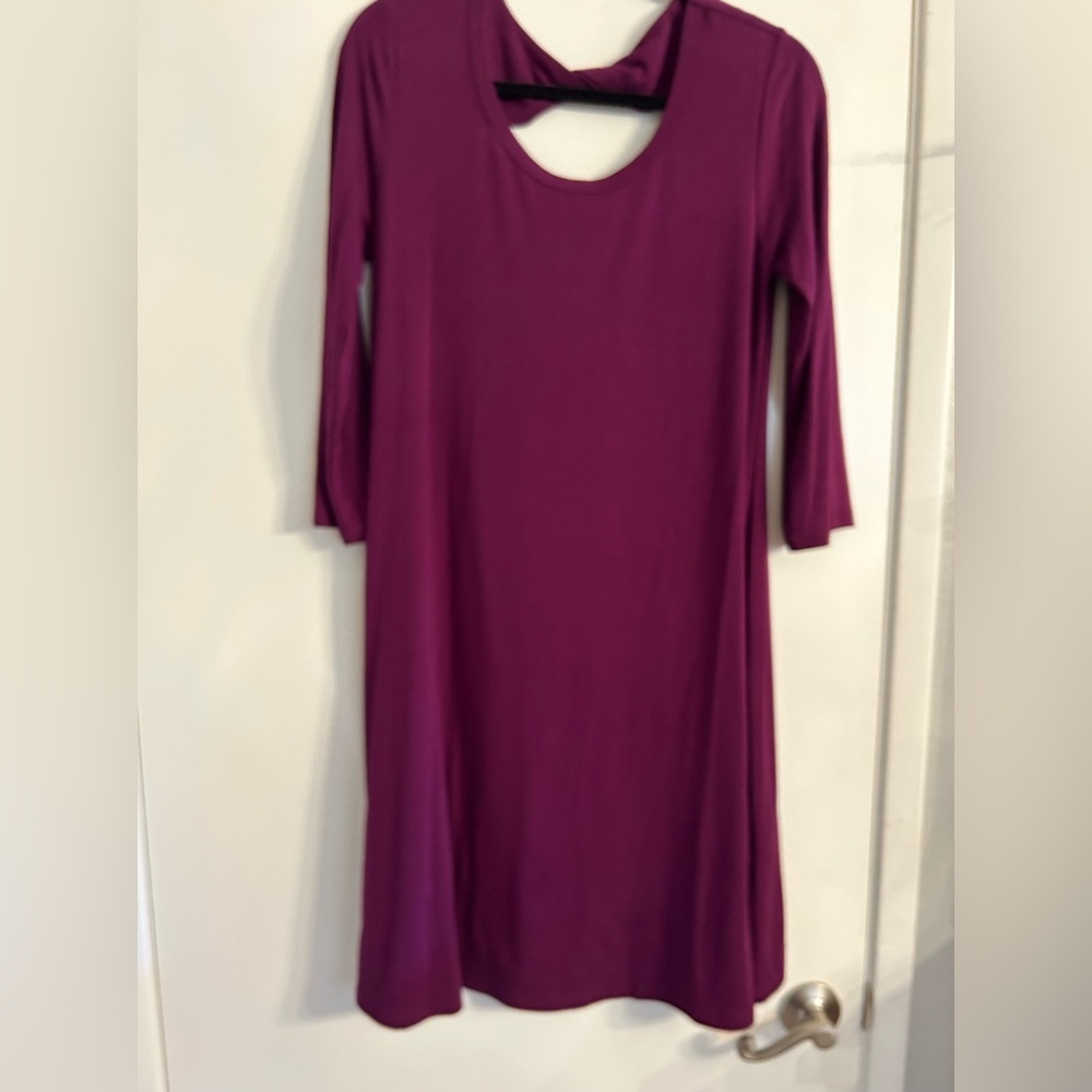 Market & Spruce  L burgundy jersey dress